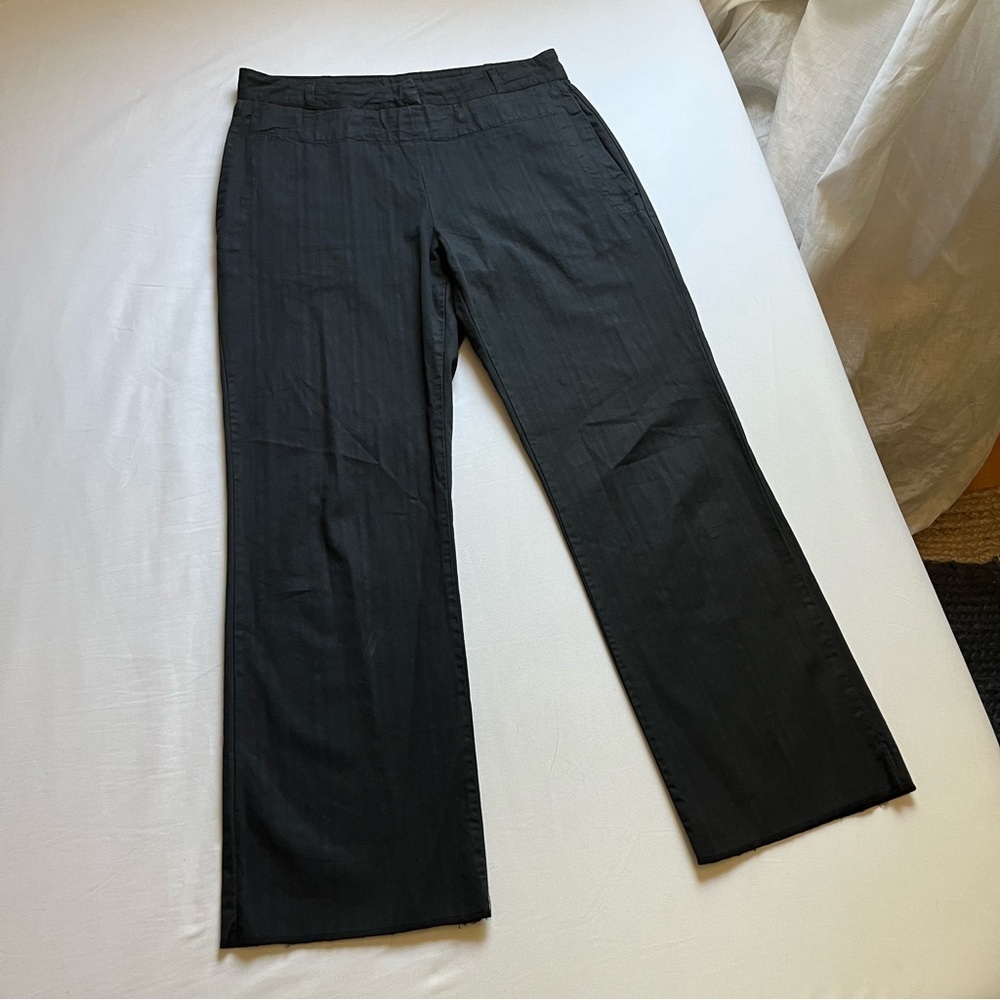 MAISON MARTIN MARGIELA black wide leg cropped pants